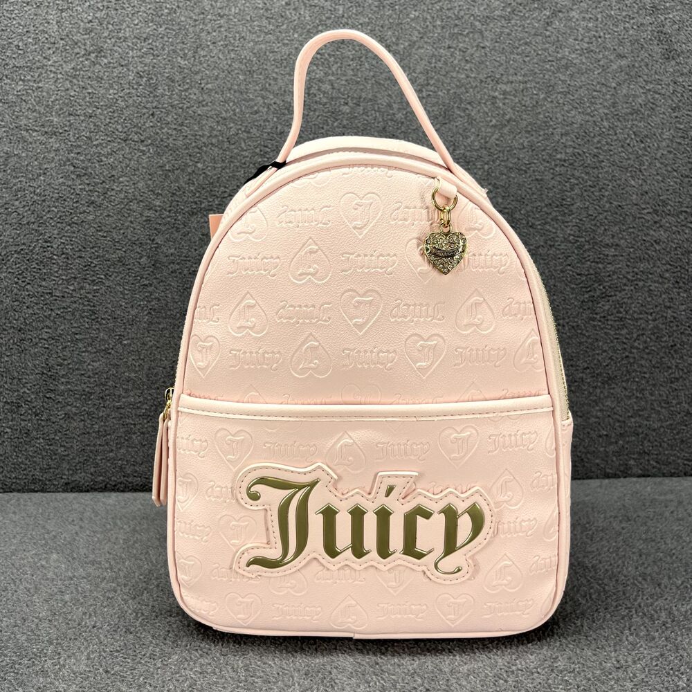 Juicy Couture Backpack Medium Powder‎ blush pink gold Logo